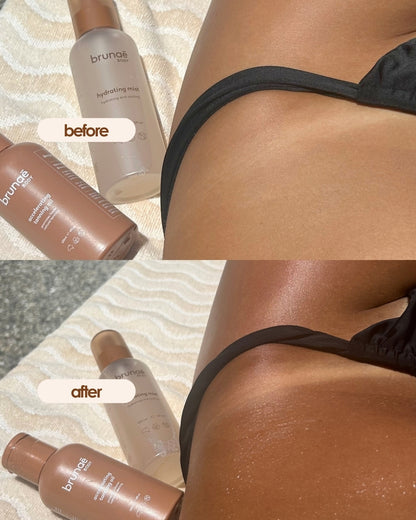Before and After Using Brunāe Body Oil